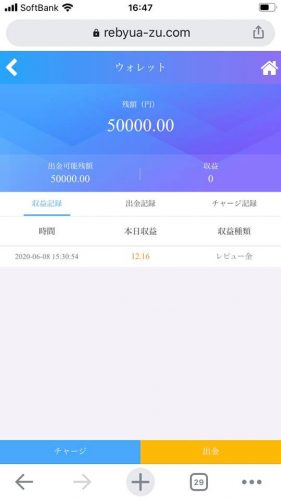 レビュアーズ会員ウォレット